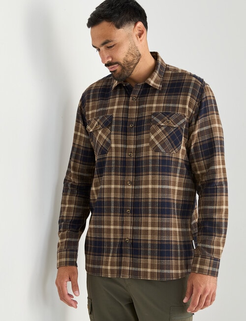 Kauri Trail Angus Long Sleeve Shirt, Brown product photo