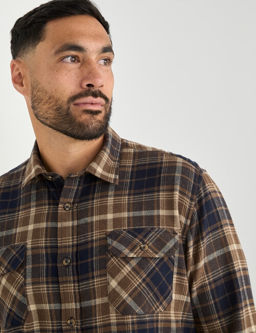 Kauri Trail Angus Long Sleeve Shirt, Brown product photo View 04 L