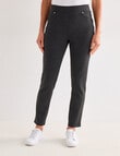 Ella J Ponte Slim Leg Jean, Shorter Length, Black Houndstooth product photo