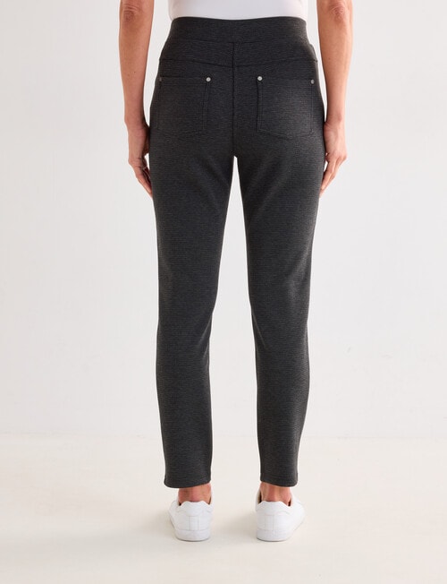 Ella J Ponte Slim Leg Jean, Shorter Length, Black Houndstooth product photo View 02 L