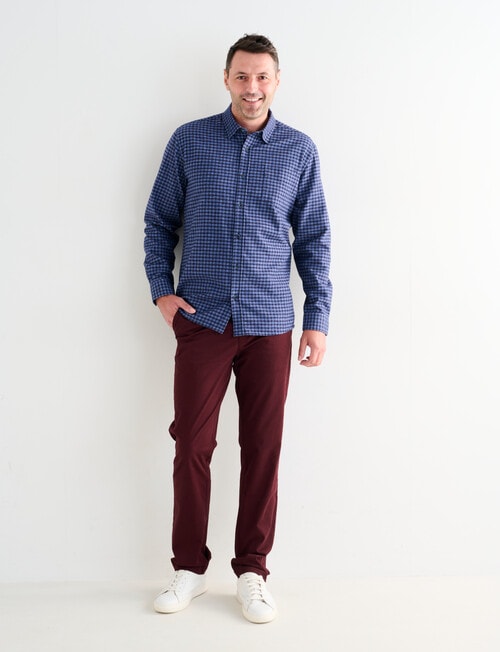 Chisel Mini Check Long Sleeve Shirt, Navy product photo View 03 L