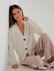 Whistle Rib Cardigan, Winter White product photo