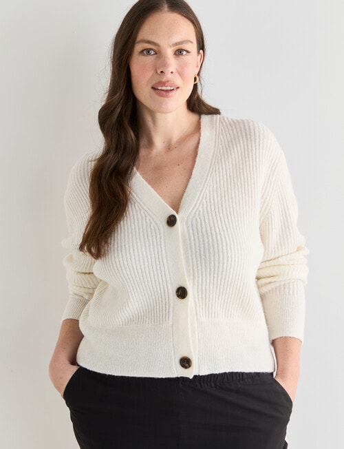 Whistle Rib Cardigan, Winter White product photo View 12 L