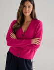 Whistle Rib Cardigan, Berry product photo