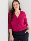 Whistle Rib Cardigan, Berry product photo View 12 S