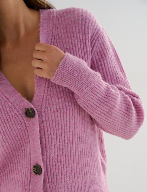 Whistle Rib Cardigan, Lilac product photo View 04 L
