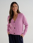 Whistle Rib Cardigan, Lilac product photo View 06 S