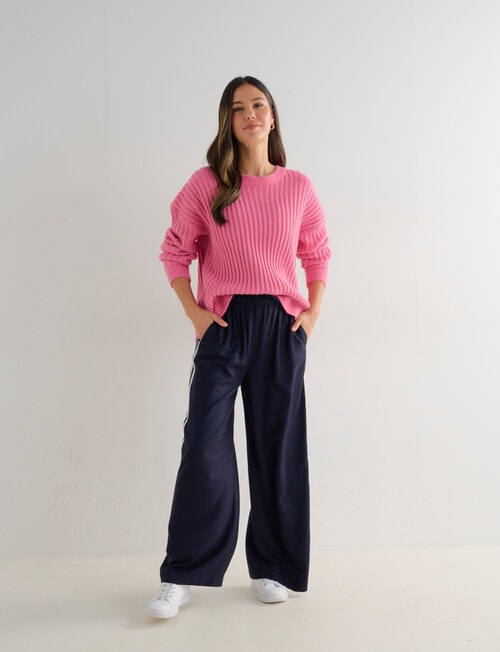 Whistle Rib Drop Shoulder Sweater, Begonia product photo View 03 L