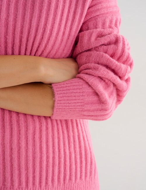 Whistle Rib Drop Shoulder Sweater, Begonia product photo View 04 L