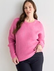 Whistle Rib Drop Shoulder Sweater, Begonia product photo View 12 S