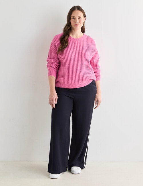 Whistle Rib Drop Shoulder Sweater, Begonia product photo View 13 L