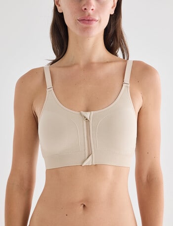 Lyric Post Surgery Zip Front Bra, Nude product photo