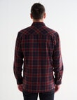 Chisel Flannel Long Sleeve Shirt, Burgundy product photo View 02 S