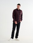 Chisel Flannel Long Sleeve Shirt, Burgundy product photo View 03 S