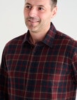 Chisel Flannel Long Sleeve Shirt, Burgundy product photo View 04 S