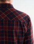 Chisel Flannel Long Sleeve Shirt, Burgundy product photo View 06 S