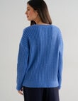 Whistle Rib Drop Shoulder Sweater, Denim Blue product photo View 02 S