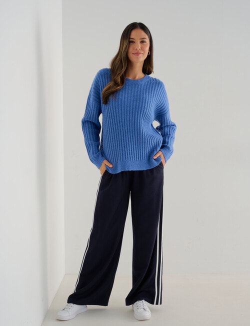 Whistle Rib Drop Shoulder Sweater, Denim Blue product photo View 03 L