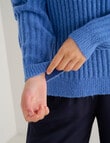 Whistle Rib Drop Shoulder Sweater, Denim Blue product photo View 05 S