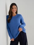 Whistle Rib Drop Shoulder Sweater, Denim Blue product photo View 06 S