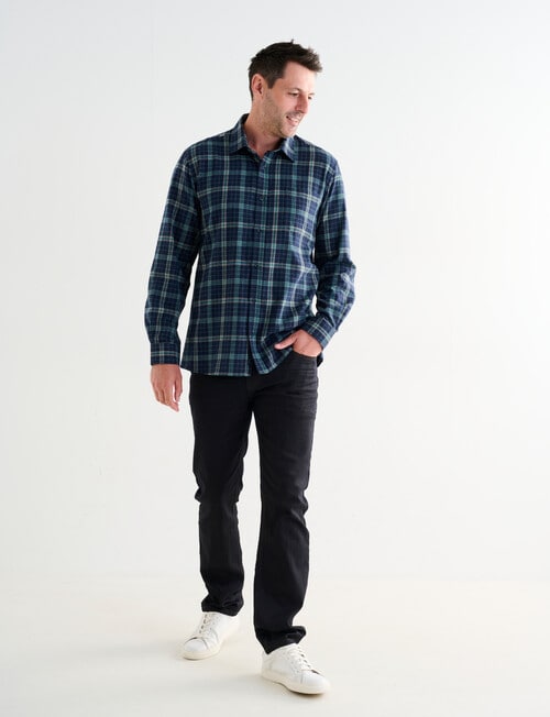 Chisel Flannel Long Sleeve Shirt, Navy product photo View 03 L