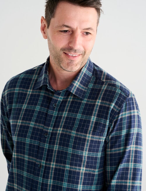 Chisel Flannel Long Sleeve Shirt, Navy product photo View 04 L