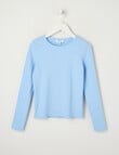 Switch Emma Long Sleeve Rib Tee, Sky Blue product photo