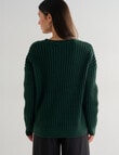 Whistle Rib Drop Shoulder Sweater, Forest product photo View 02 S