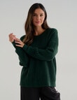 Whistle Rib Drop Shoulder Sweater, Forest product photo View 04 S