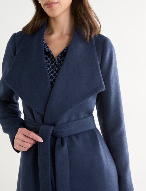 Oliver Black Long Sleeve Wrap Coat, Steel product photo View 04 L