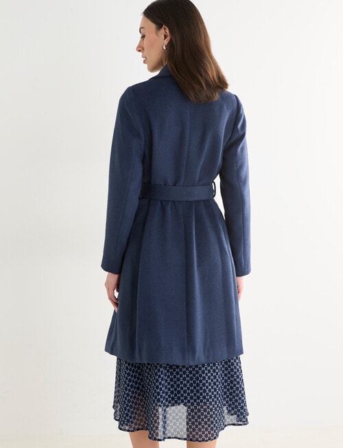 Oliver Black Long Sleeve Wrap Coat, Steel product photo View 02 L