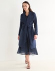 Oliver Black Long Sleeve Wrap Coat, Steel product photo View 03 S