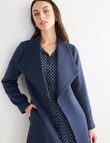 Oliver Black Long Sleeve Wrap Coat, Steel product photo View 07 S