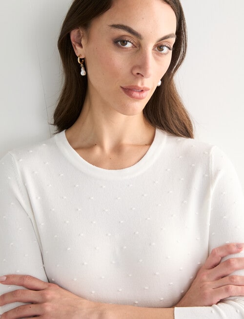 Oliver Black Textured Jumper, Ivory product photo View 04 L