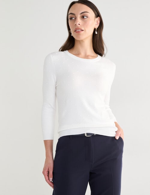 Oliver Black Textured Jumper, Ivory product photo View 05 L