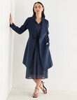 Oliver Black Long Sleeve Wrap Coat, Steel product photo View 08 S