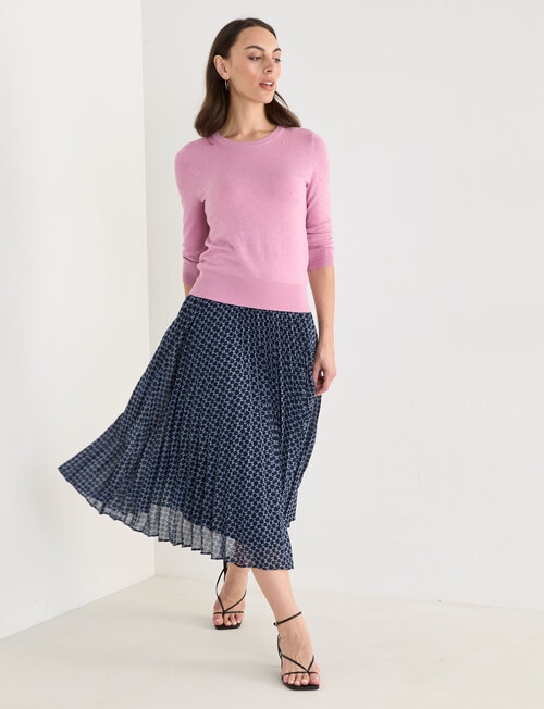 Oliver Black Sunray Pleated Skirt, Navy & Blue product photo View 03 L