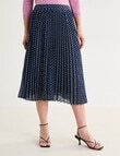 Oliver Black Sunray Pleated Skirt, Navy & Blue product photo View 05 S