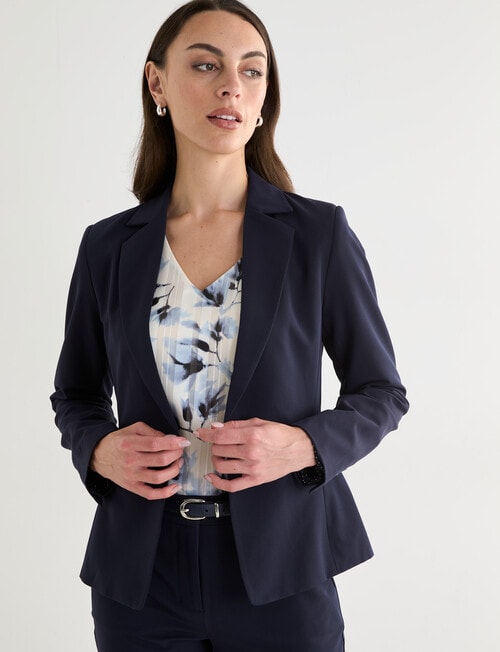 Oliver Black Two-Way-Stretch 1 Button Jacket, Midnight product photo View 05 L