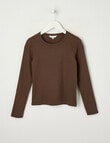 Switch Emma Long Sleeve Rib Tee, Chocolate product photo