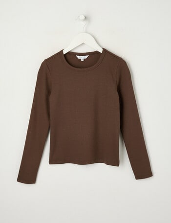 Switch Emma Long Sleeve Rib Tee, Chocolate product photo