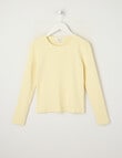 Switch Emma Long Sleeve Rib Tee, Lemon product photo