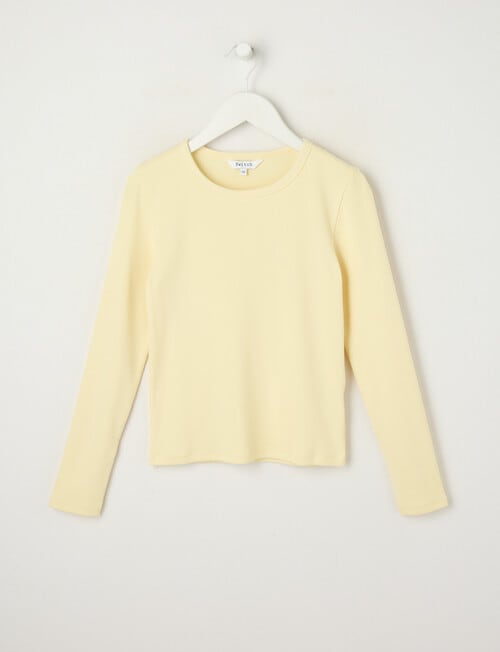 Switch Emma Long Sleeve Rib Tee, Lemon product photo