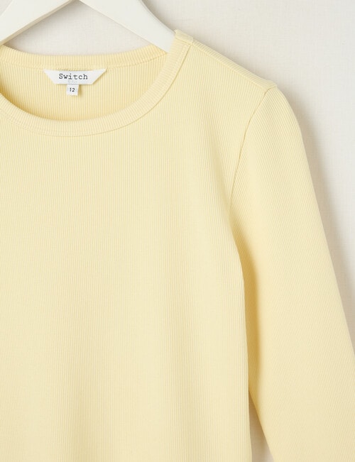 Switch Emma Long Sleeve Rib Tee, Lemon product photo View 02 L