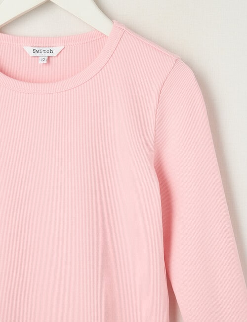 Switch Emma Long Sleeve Rib Tee, Baby Pink product photo View 02 L