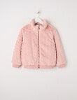 Mac & Ellie Hearts Faux Fur Bomber Jacket, Blush product photo