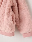 Mac & Ellie Hearts Faux Fur Bomber Jacket, Blush product photo View 03 S