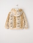 Mac & Ellie Animal Faux Fur Hooded Bomber Jacket, Natural product photo View 02 S