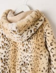 Mac & Ellie Animal Faux Fur Hooded Bomber Jacket, Natural product photo View 03 S