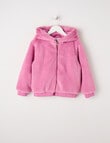 Mac & Ellie Faux Fur Hooded Bomber Jacket, Magenta product photo